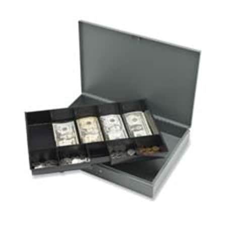 Sparco Sparco Products SPR15500 Cash Box- w- 2 Keys- 10 Compartments- 10-.50in.x15in.x2in.- Gray SPR15500
